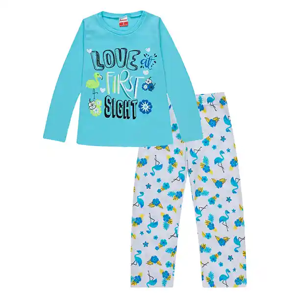 Pijama Niña Anita Azul Celeste Talla 04