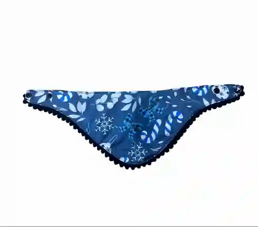 Pañoleta Navideña Azul Doble Faz Talla S