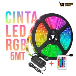 Cinta Led Rgb 5mts + Control Inalambrico + Adaptador 5 Amp