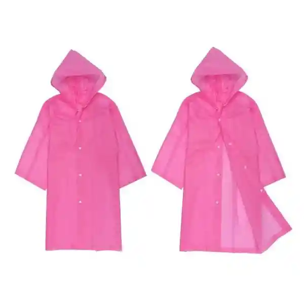 Impermeable Para Niños Rosado Poncho De Lluvia Con Capucha Camping