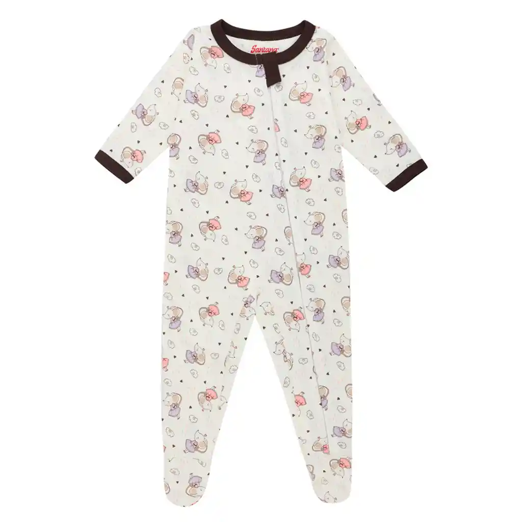 Pijama Bebé Enteriza Bunny Estampado Niña Curuba Talla 0-6 Meses