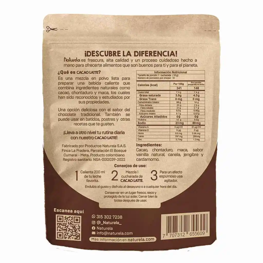 Naturela Cacao Latte 100g