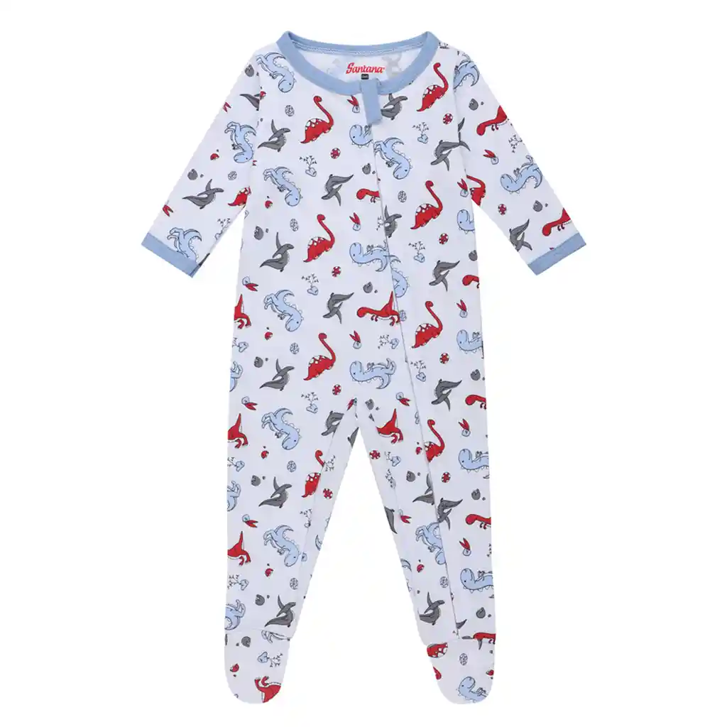 Pijama Bebé Enteriza Bunny Estampado Niño Azul Jaspe Talla 18-24 Meses