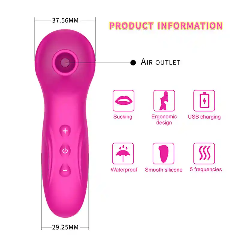 Vibrador Succionador De Clitoris 10 Velocidades Recargable Usb Helmer