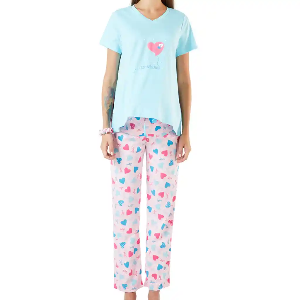 Pijama Materna Micaela Azul Celeste Talla S