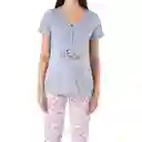 Pijama Materna Florencia Gris Claro Talla S