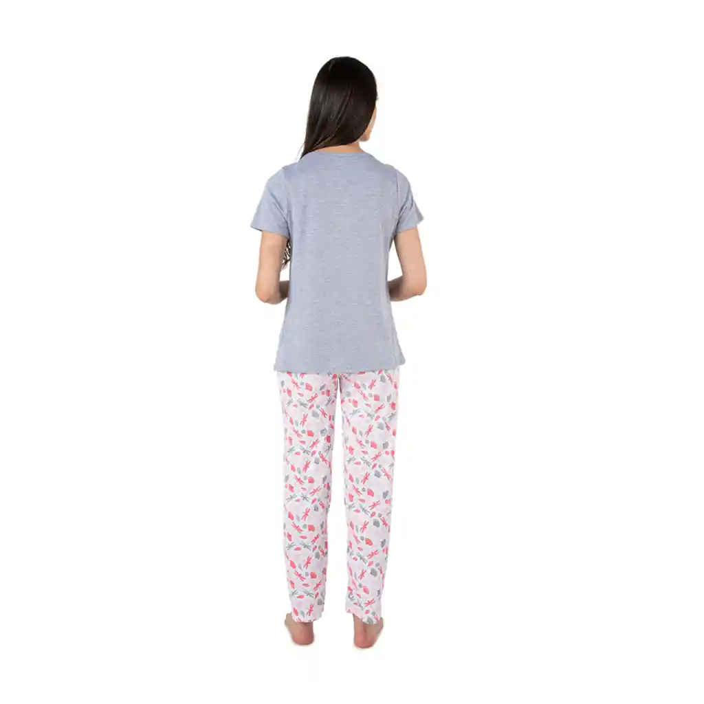 Pijama Materna Florencia Gris Claro Talla S