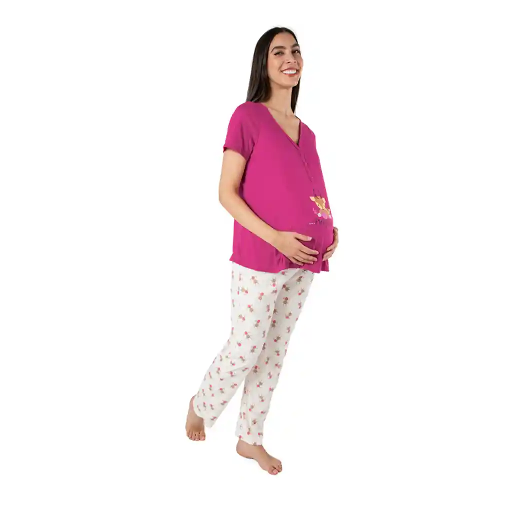 Pijama Materna Florencia Fucsia Talla M