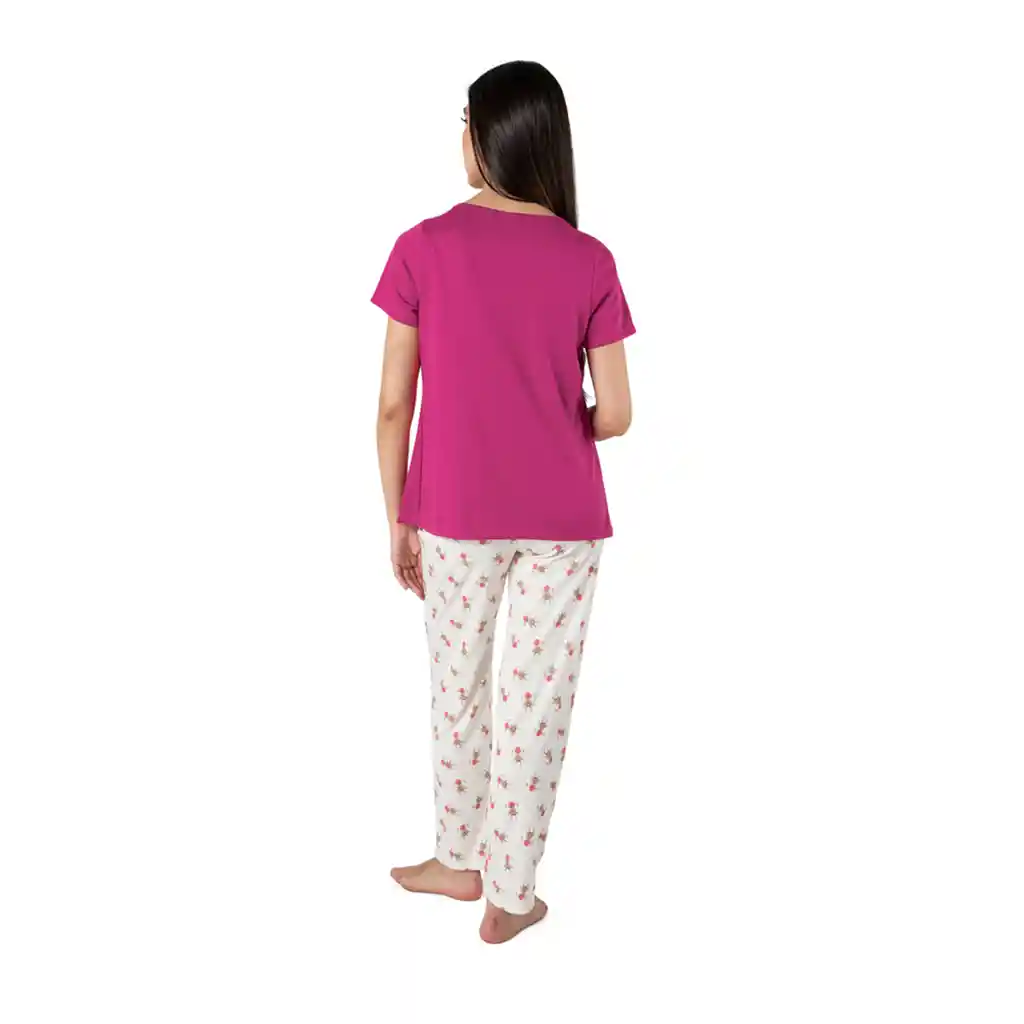 Pijama Materna Florencia Fucsia Talla M