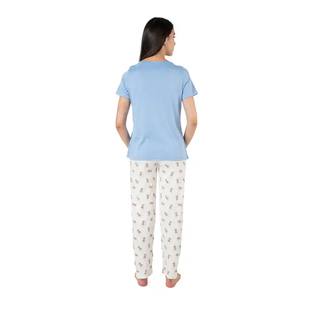 Pijama Materna Florencia Azul Hortensia Talla L