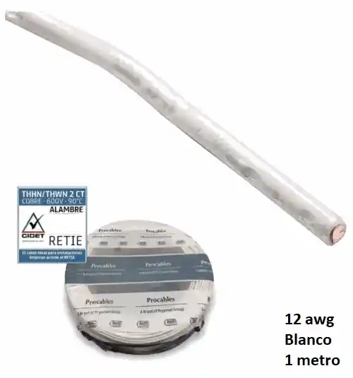 Alambre En Barra 12awg Blanco Certificado Procables