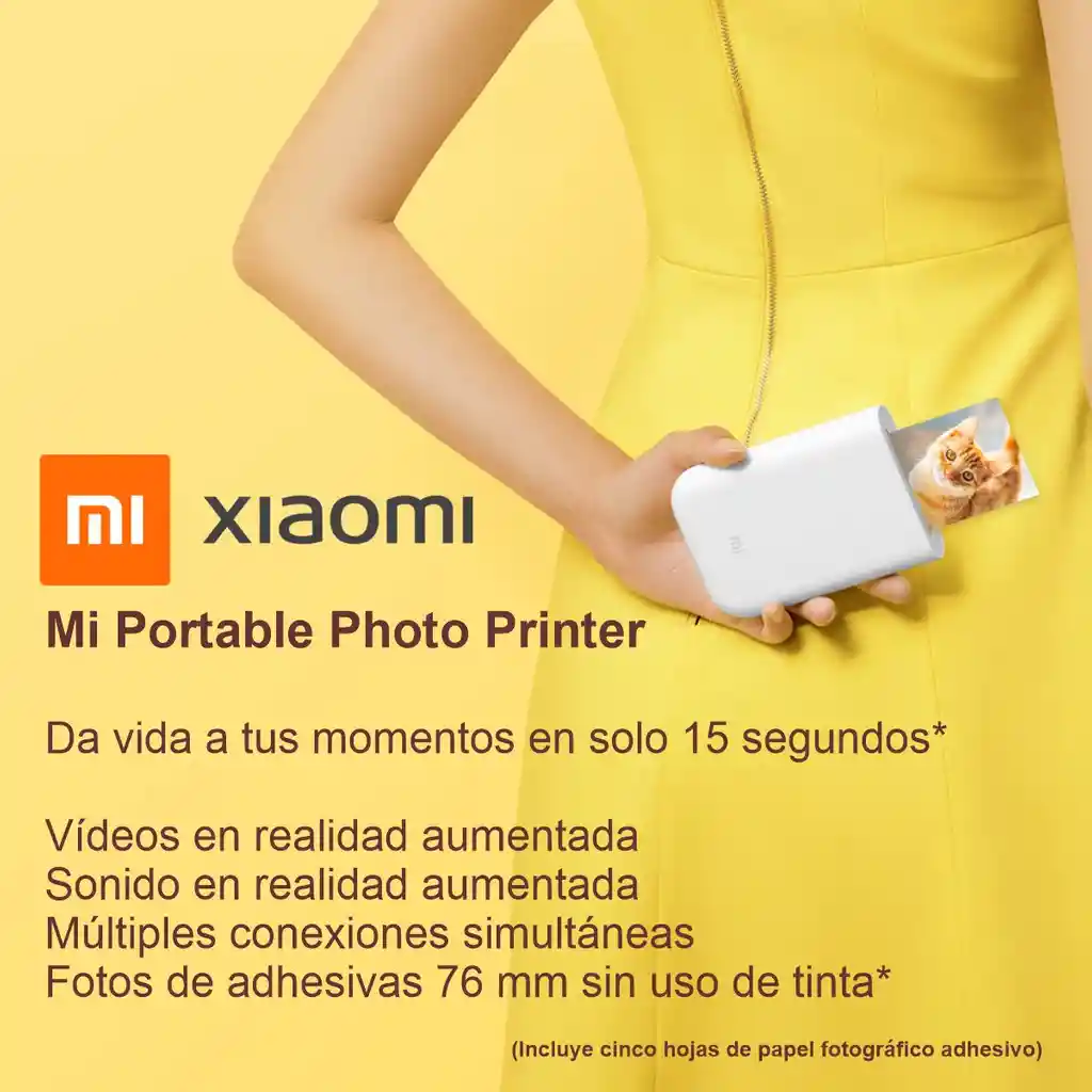 Impresora Xiaomi Mi Portable + 20 Hojas Papel Fotográfico