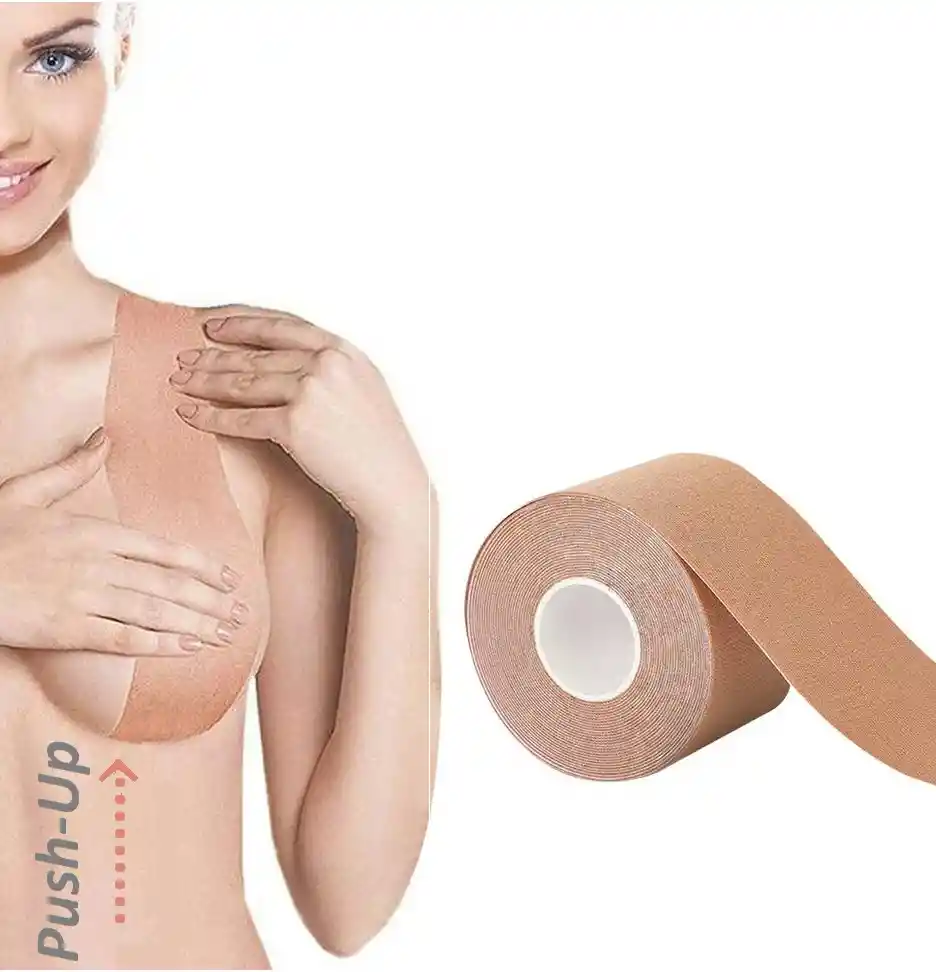 Cinta Cubre Pezón 5 Metros Push Up Adhesiva Cubrepezon Invisible Senos Pezones