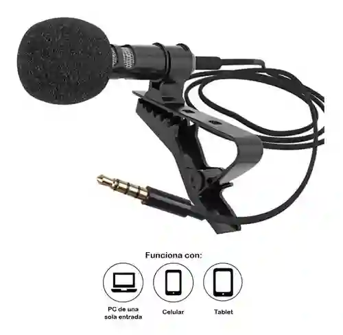 Micrófono De Solapa Para Celular Entrada 3.5 Mm
