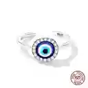 Anillo Ajustable Para Mujer Ojo Turco Fabricado En Plata 925