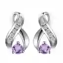 Aretes Tpos Para Mujer Con Amatista Natural Fabricados En Plata 925