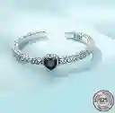 Anillo Ajustable Para Mujer Vintage Corazón En Plata 925