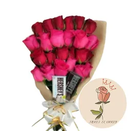 Rosas Fucsias Y Rojas Con Choslates Dulce Amor