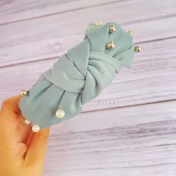 Diadema Azul Con Perlas