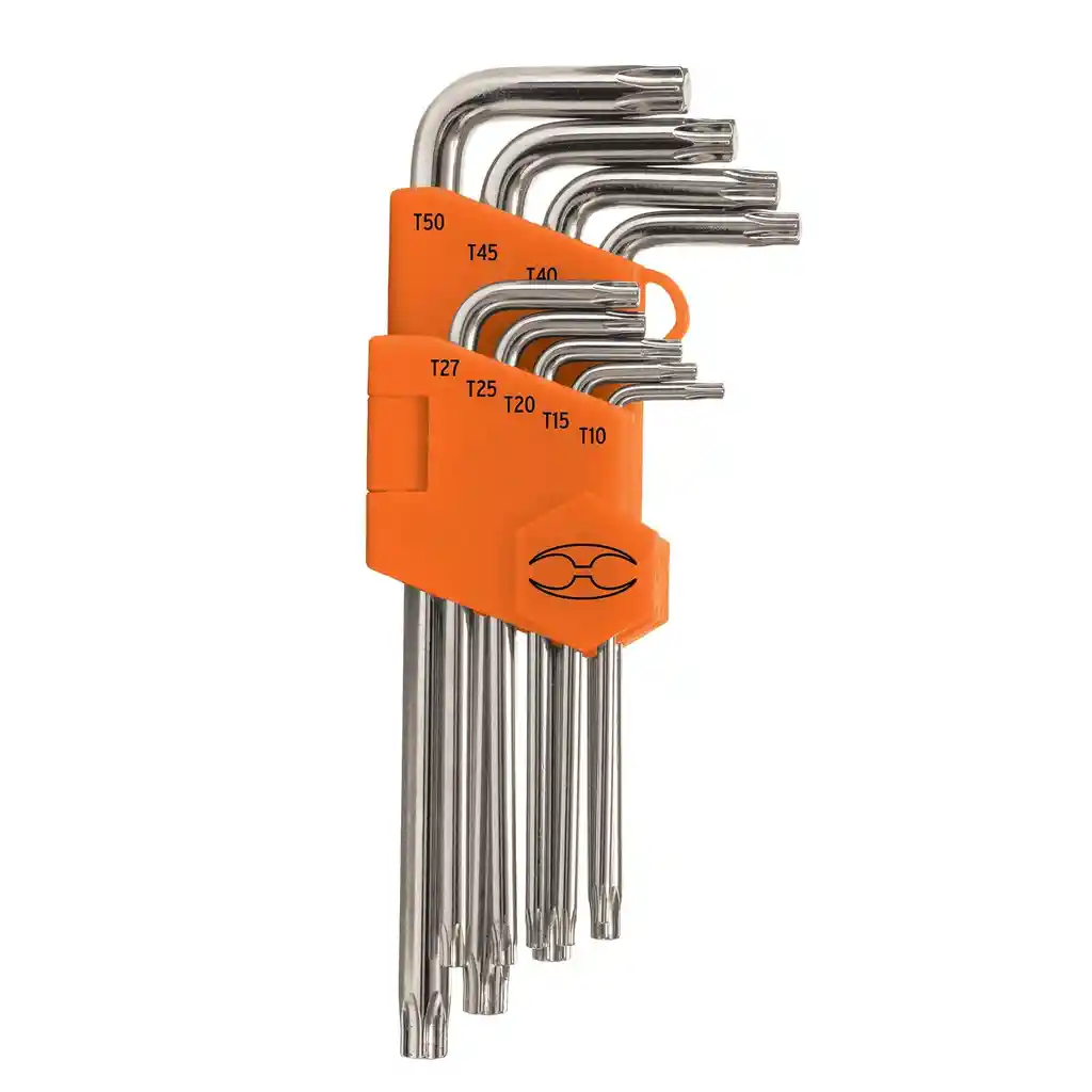 Juego De 9 Llaves Torx Largas Con Organizador Abatible