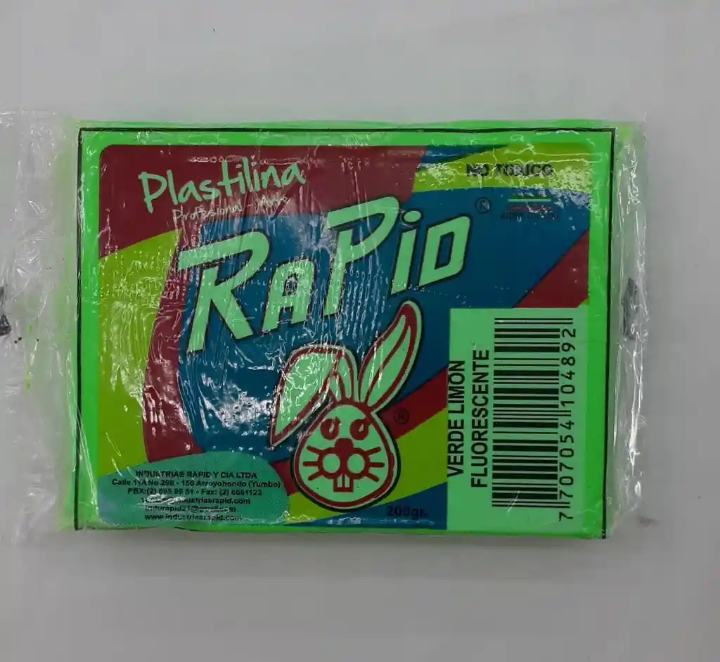 Plastilina Verde Fluorescente Rapid En Bloque X200gr