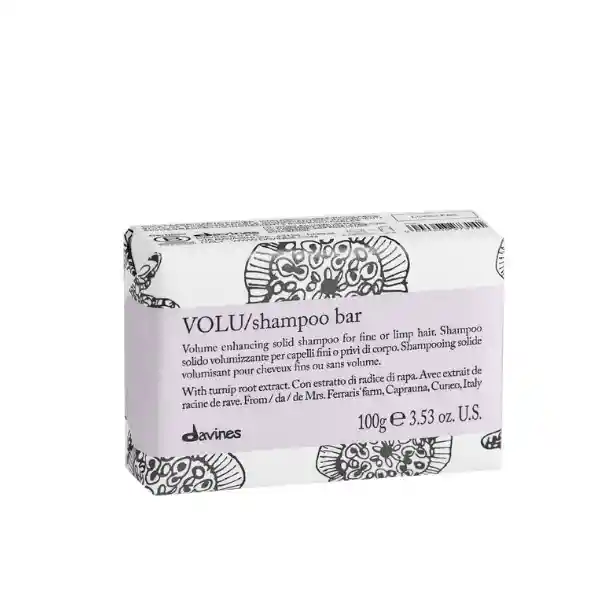 Volu Shampoo Bar Davines En Barra Cabello Fino O Delgado 100g