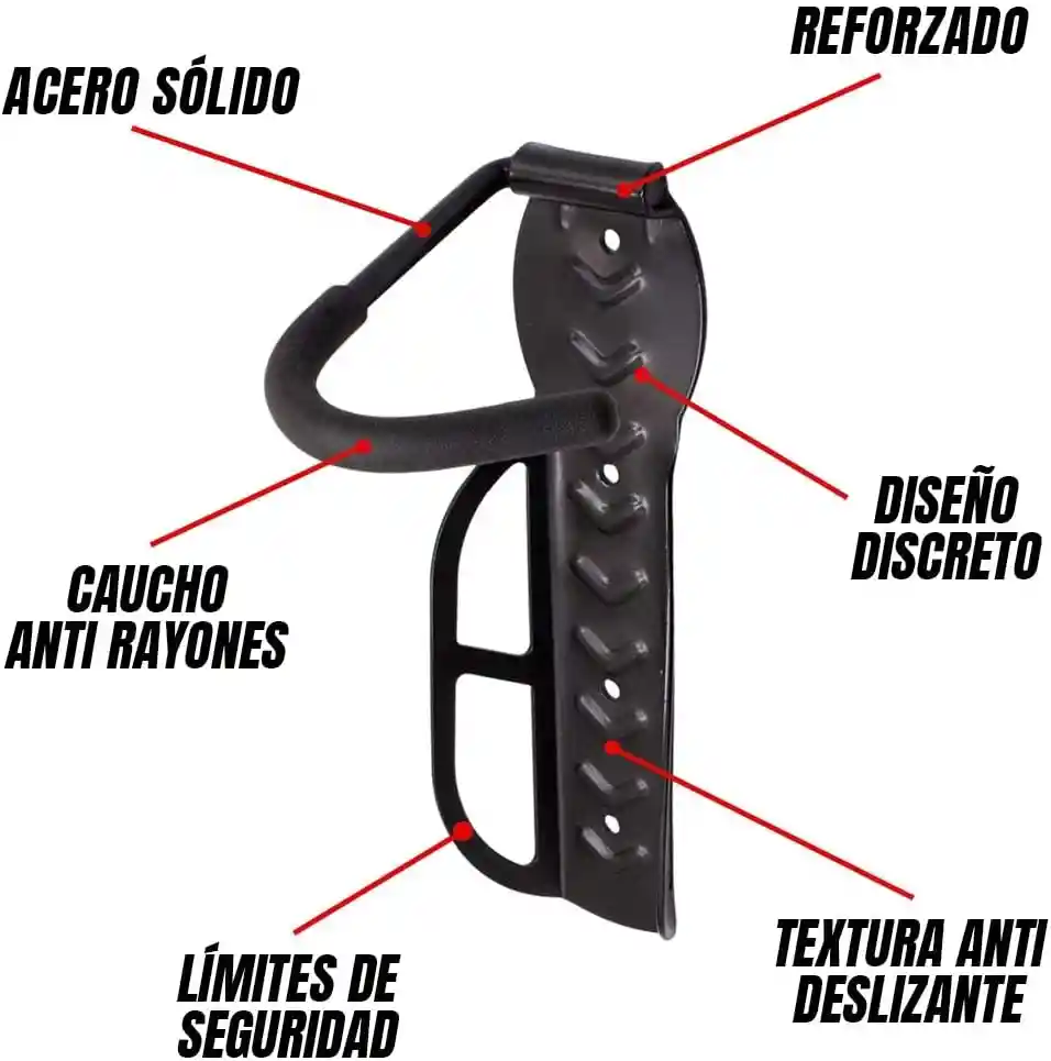 Soporte Para 2 Bicicletas Gancho Pared Bicicleta Resistencia 30kg X 1 Par