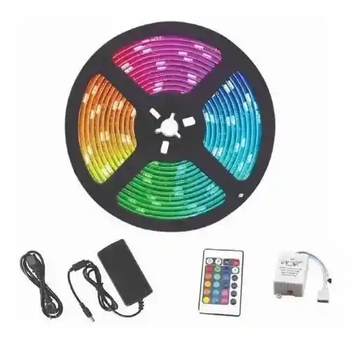 Luz Led Multicolor Rgb, Trae Cargador, Control Remoto