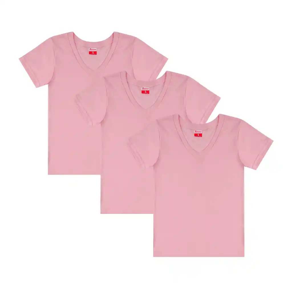 Combo X3 Camisetas Mujer Rosita Rosado Talla Xxl