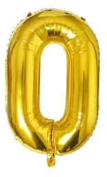 Globo De Numero Dorado # 0 Tamaño R16