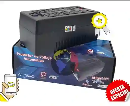 Regulador Voltaje 1800vac Voltimax Pro 8 Tomas Seguros 2023