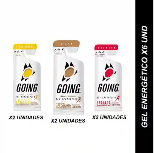 Gel Energético Con Cafeína X6 Und (granada - Guayaba - Café)