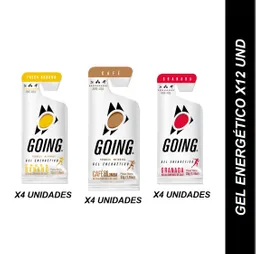 Gel Energético Con Cafeína X12und (4 Granada - 4 Guayaba - 4 Café)