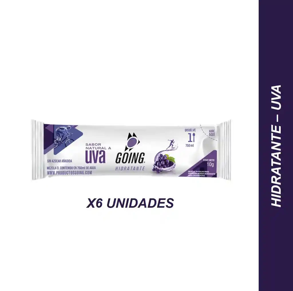 Hidratante Con Electrólitos Sabor Uva X6und