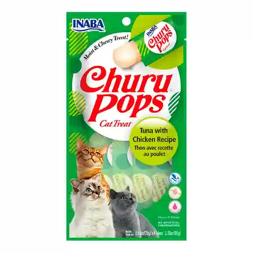 Churu Pops Snack Para Gato Atun Y Pollo X 4und