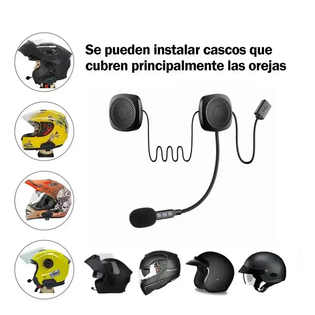 Audífonos Para Casco Bluetooth Con Micrófono 5.0
