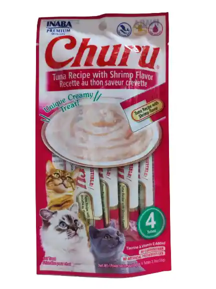 Churu Snack Para Gato Atun Y Camaron X 4und