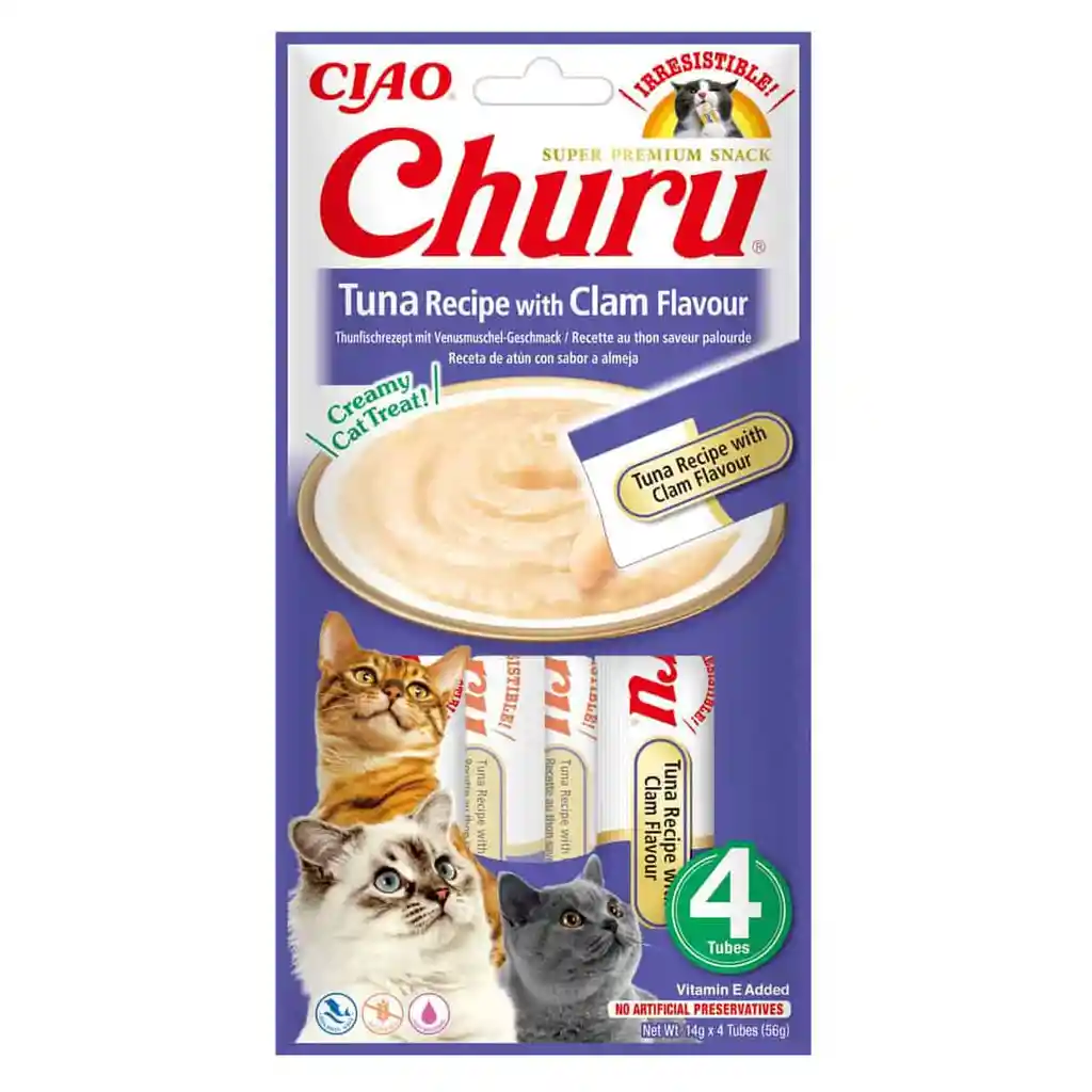 Churu Snack Para Gato Atun Y Almeja X 4und