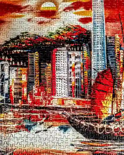 Rompecabezas 300 Piezas Caja De Juegos Puerto Victoria