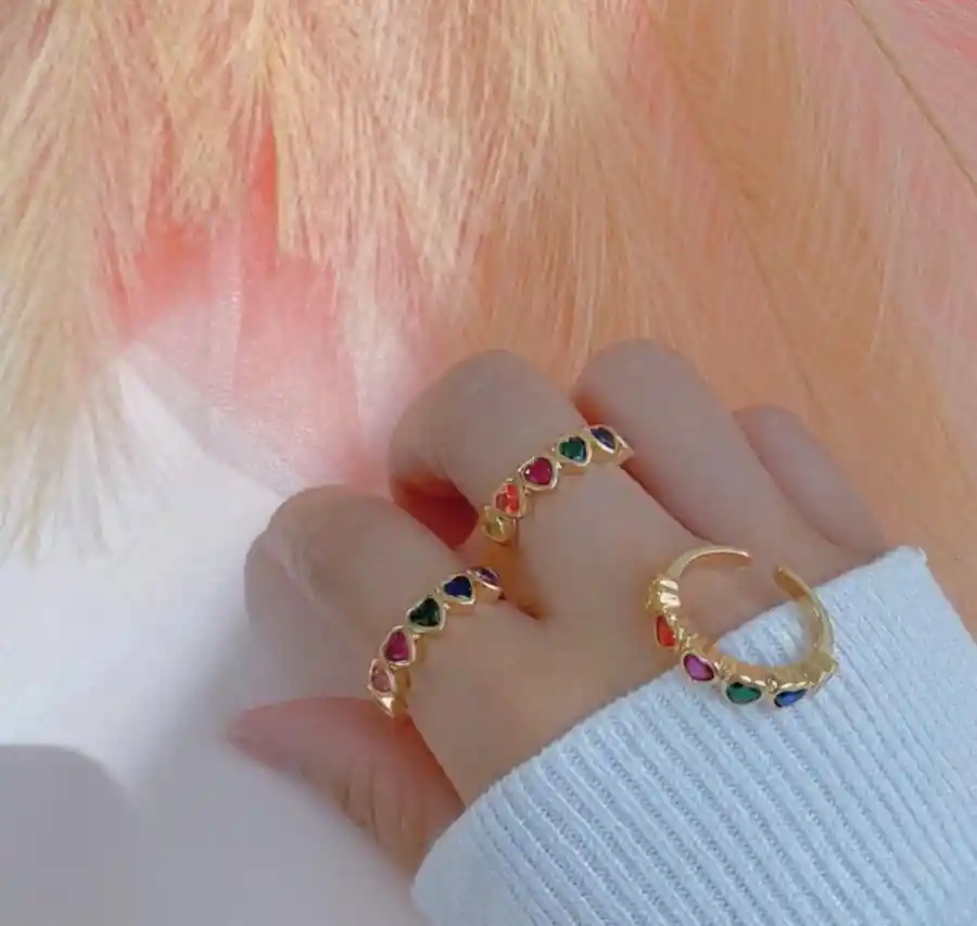 Anillo Ajustable (talla Unica) Calidad Cover Gold Rodinado 15 Diseños Diferentes