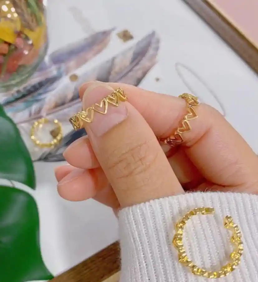 Anillo Ajustable (talla Unica) Calidad Cover Gold Rodinado 15 Diseños Diferentes
