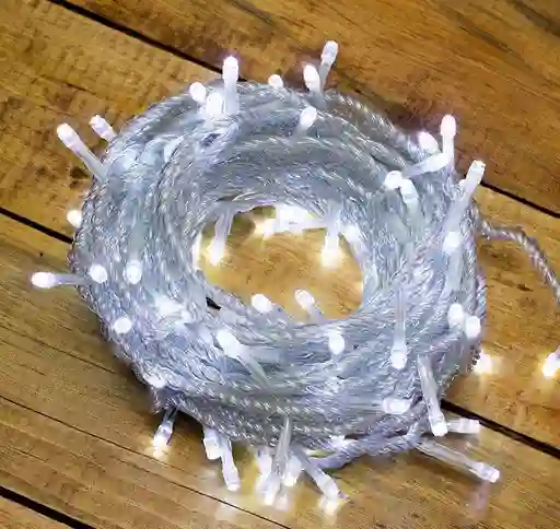 Luz Lineal De Navidad Blanca 100 Bombillos 6metros De Largo