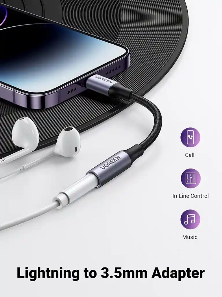 Adaptador Lightning Jack 3.5 Auriculares Iphone Audio Auxiliar Mfi Certificado