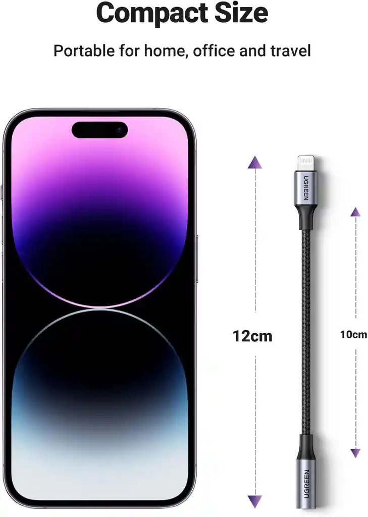 Adaptador Lightning Jack 3.5 Auriculares Iphone Audio Auxiliar Mfi Certificado