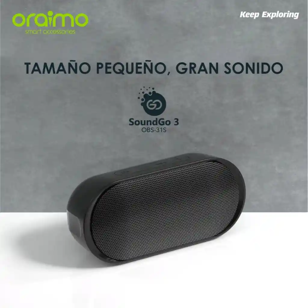 parlante impermeable ipx6 bluetooth oraimo sound go 3 TWS fm