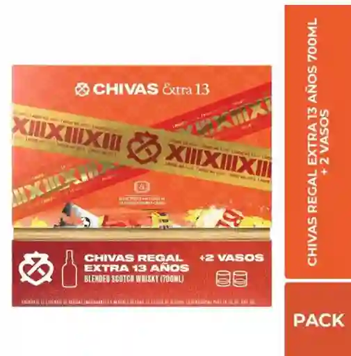 Whisky Chiva Extra 13 Años Botella 700ml + Dos Vasos