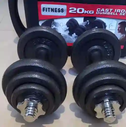 Kit De Mancuernas 20 Kilos Con Estuche
