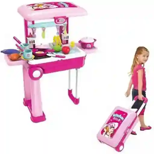Cocina Para Niña Tipo Maleta Con Sonidos Ref 008-921