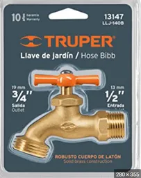 Llave De Jardin 1/2" Marca Truper