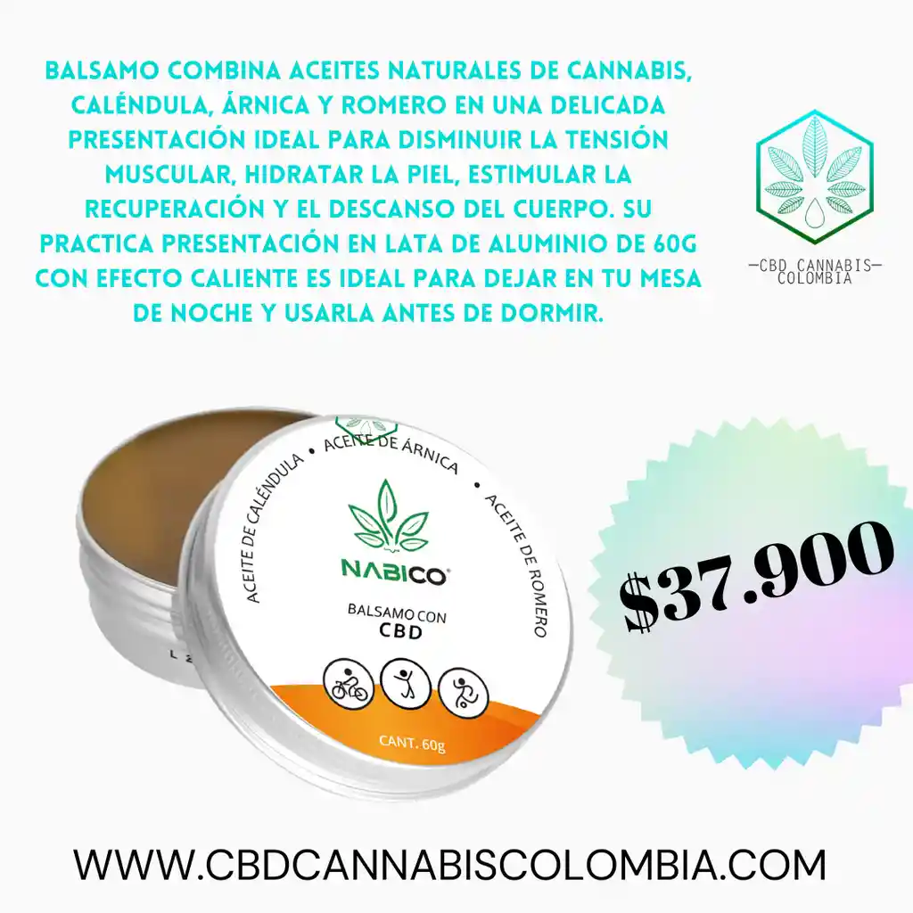 Bálsamo Cbd Colombia Con Aceites Naturales 60g